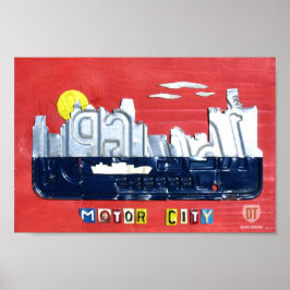 Detroit: Die Auto City License Plate Art Poster