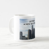 Detroit eine neue anfangenTasse des Weiß-11oz Kaffeetasse (Vorderseite Links)