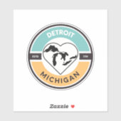 Detroit EST. 1701 Great Lakes Circle Sticker (Blatt)