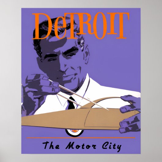 Detroit-Fahrplakat Poster (Vorne)