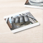 Detroit-Faust Rechteckiger Pappuntersetzer (angewinkelt)