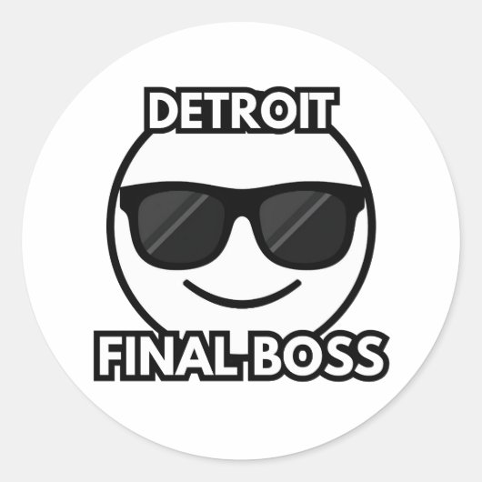 Detroit Final Boss Cool Emoji Sticker (Vorderseite)