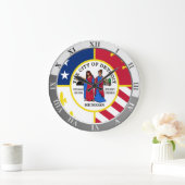 Detroit flag Large Clock Große Wanduhr (Zuhause)