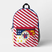 Detroit flag-themed design, city pride bedruckter rucksack (Vorderseite)