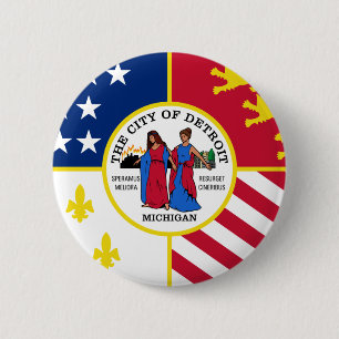 Detroit-Flagge Button
