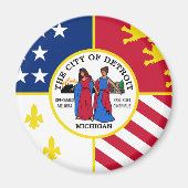 Detroit-Flagge Magnet (Vorne)