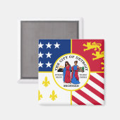 Detroit-Flagge Magnet (Vorderseite/Rückseite)