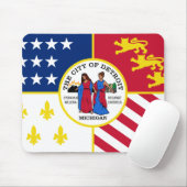 Detroit-Flagge Mousepad (Mit Mouse)