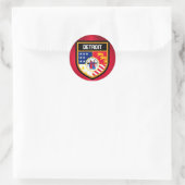 Detroit-Flagge Runder Aufkleber (Tasche)