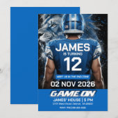 Detroit Football Birthday Invitation Einladung (Vorne/Hinten)