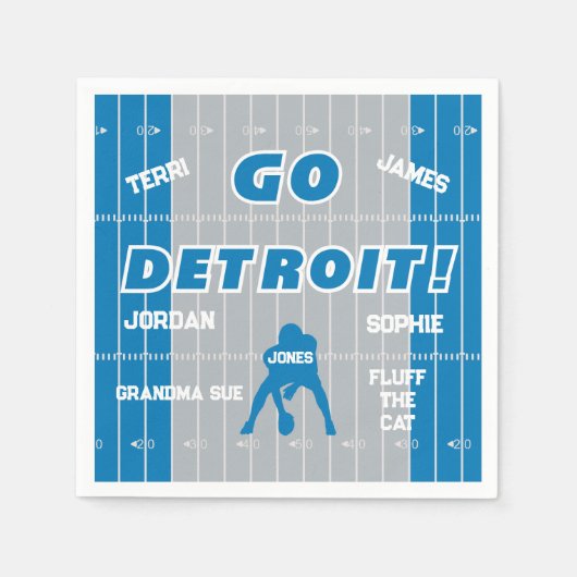 Detroit Football Family Paper Napkin Serviette (Vorderseite)