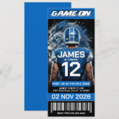 Detroit Football Ticket Birthday Invitation (Vorne/Hinten)