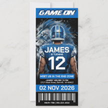 Detroit Football Ticket Geburtstagseinladung