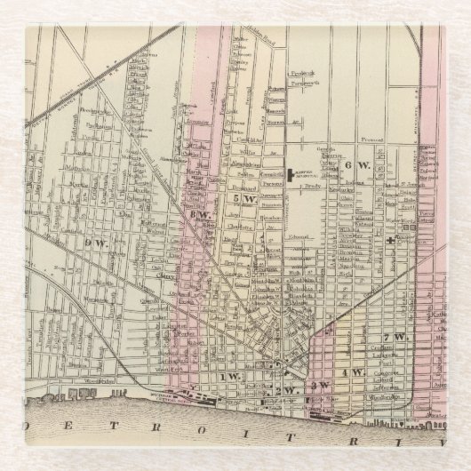 Detroit Glasuntersetzer (Vorderseite)