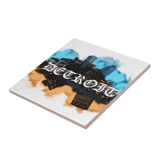 Detroit-Graffiti Fliese (Seite)