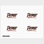 Detroit Graffiti Style Rechteckiger Aufkleber (Blatt)