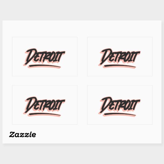 Detroit Graffiti Style Rechteckiger Aufkleber (Blatt)