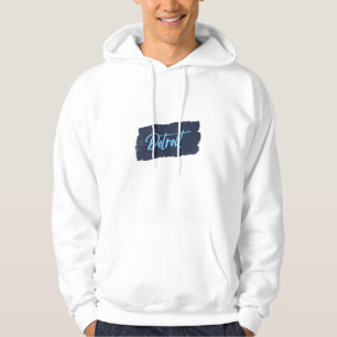 Detroit Handgeschriebene blaue Typografie Hoodie