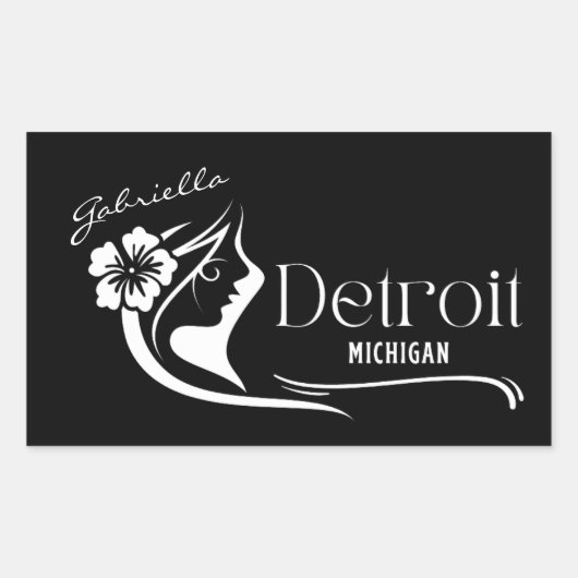 Detroit Hibiskus Anpassbare Aufkleber (Vorderseite)