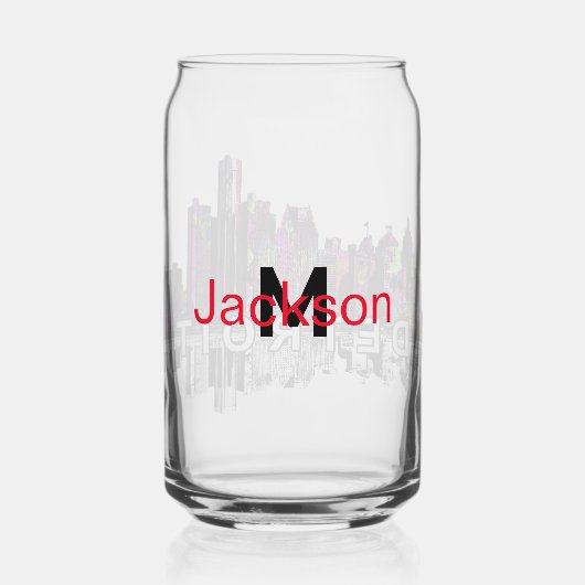 Detroit in Graffiti mit Monogramm Dosenglas (Rückseite)