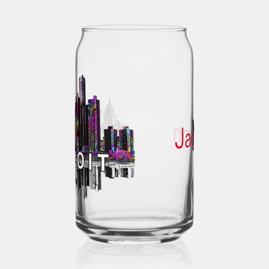 Detroit in Graffiti mit Monogramm Dosenglas (Links)