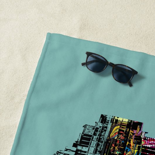 Detroit in Graffiti Strandtuch (Beispiel)