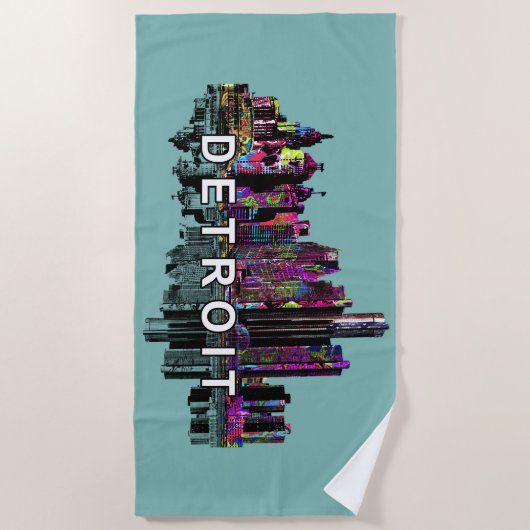 Detroit in Graffiti Strandtuch (Vorderseite)