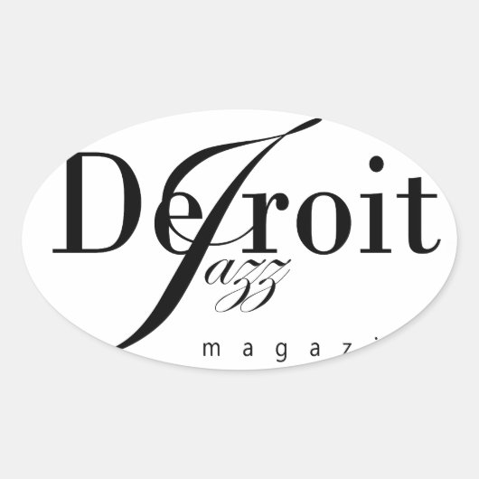 Detroit Jazz Magazine Ovaler Aufkleber (Vorderseite)