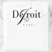 Detroit Jazz Magazine Ovaler Aufkleber (Tasche)