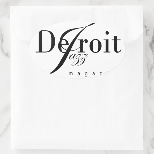 Detroit Jazz Magazine Ovaler Aufkleber (Tasche)