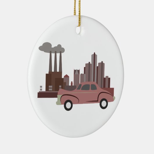 Detroit Keramik Ornament (Rechts)
