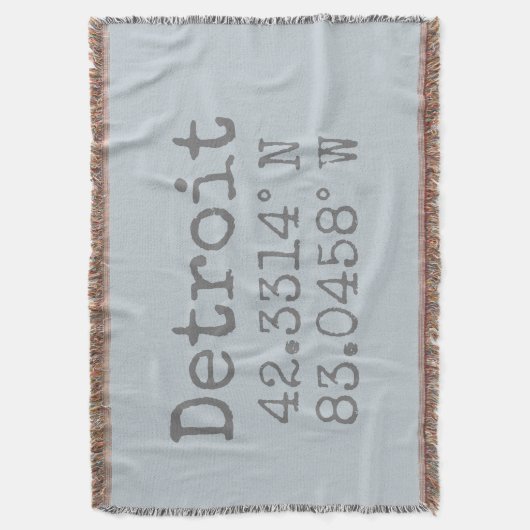 Detroit Latitude Longitude Decke (Vorderseite Vertikal)