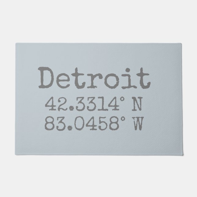 Detroit Latitude Longitude Fußmatte (Vorderseite)