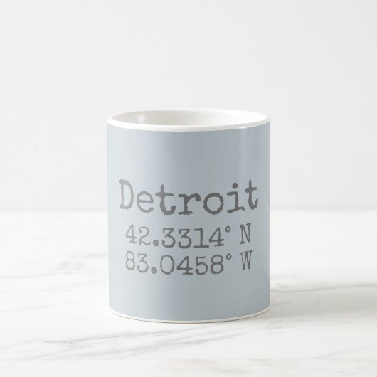 Detroit Latitude Longitude Kaffeetasse (Mittel)