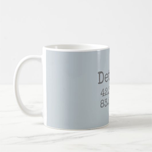 Detroit Latitude Longitude Kaffeetasse (Links)