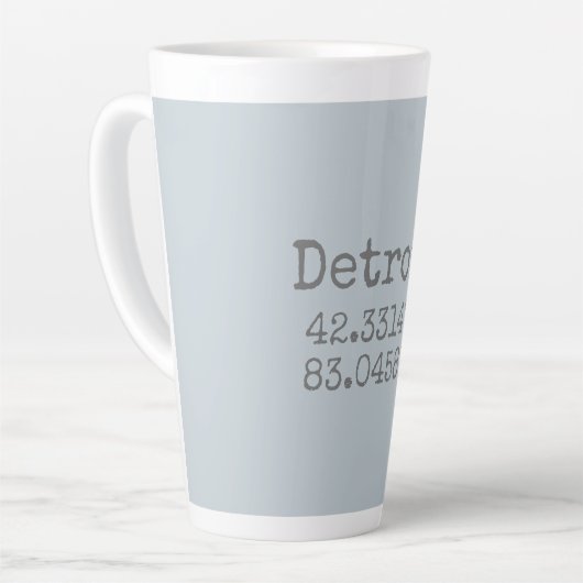 Detroit Latitude Longitude Milchtasse (Linke Ecke)