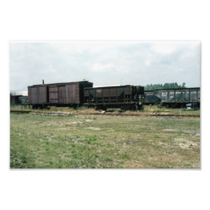 Detroit & Mackinac Boxcars Vintage Eisenbahn Fotodruck