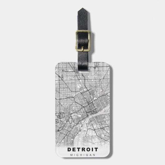 Detroit Map Gepäckanhänger (Vorderseite vertikal)