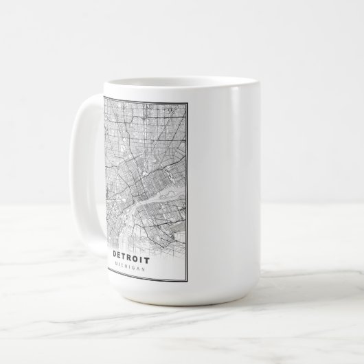 Detroit Map Kaffeetasse (Vorderseite Links)