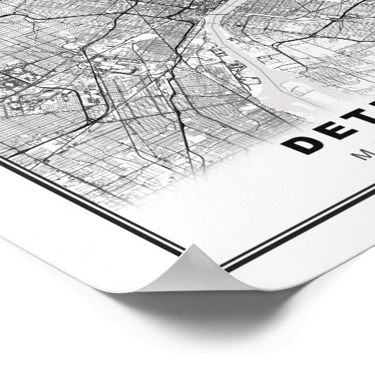 Detroit Map Poster (Ecke)
