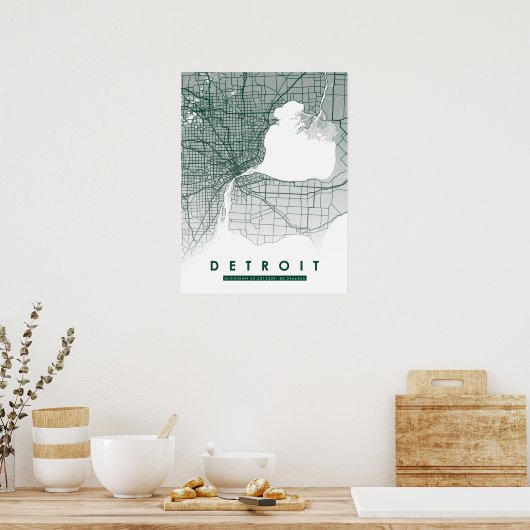 Detroit Map Poster (Küche)