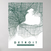 Detroit Map Poster (Vorne)