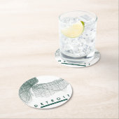 Detroit Map Runder Pappuntersetzer (Vor Ort)