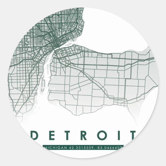 Detroit Map Stickers (Vorderseite)