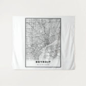 Detroit Map Wandteppich (Vorderseite (Horizontal))