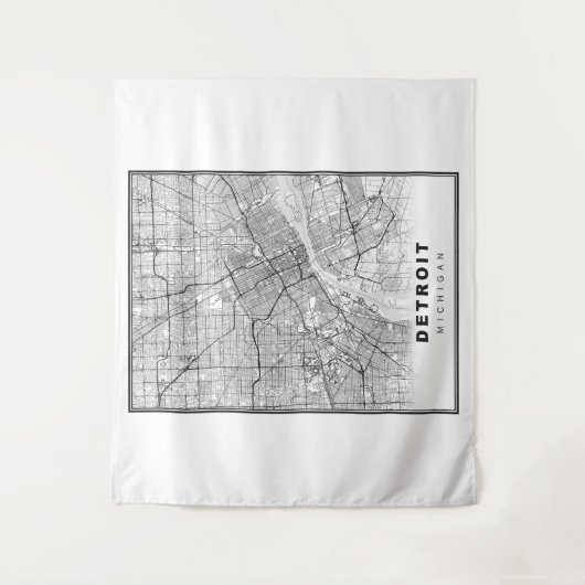 Detroit Map Wandteppich (Vorderseite)