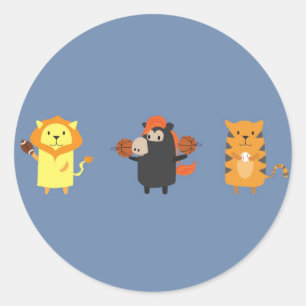 Detroit-Maskottchentiere Runder Aufkleber