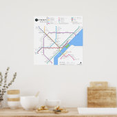 Detroit Metro Poster 24" x 24" (Standard, neu) (Küche)