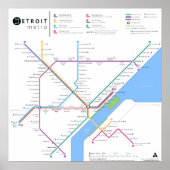 Detroit Metro Poster 24" x 24" (Standard, neu) (Vorne)