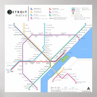Detroit Metro Poster 24" x 24" (Standard, neu)